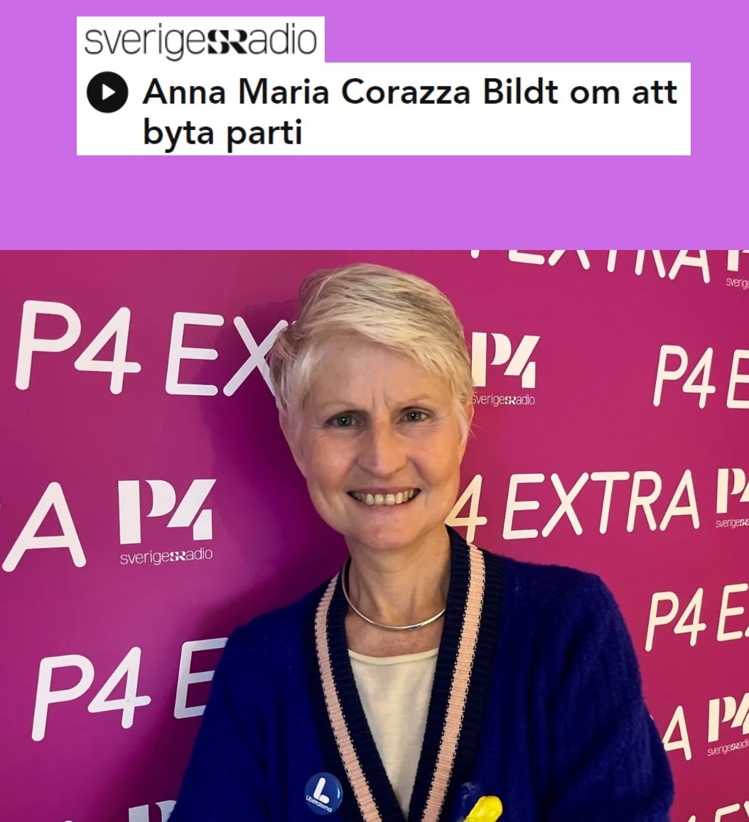 Toppkandidat Anna Maria Corazza Bildt Liberalerna Europavalet 9 juni Europaparlamentet P4 Extra