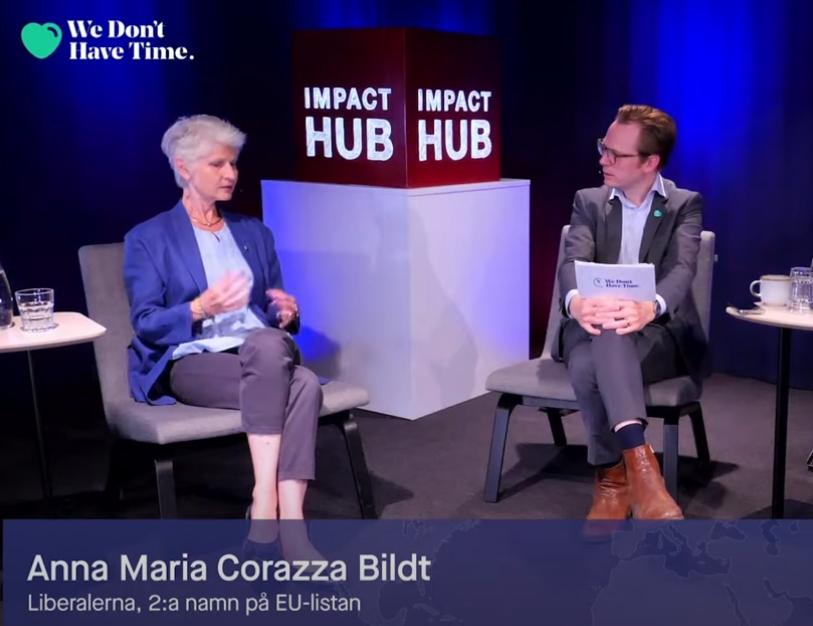 Toppkandidat Anna Maria Corazza Bildt om klimatdialog och liberal klimatpolitik i Europa
